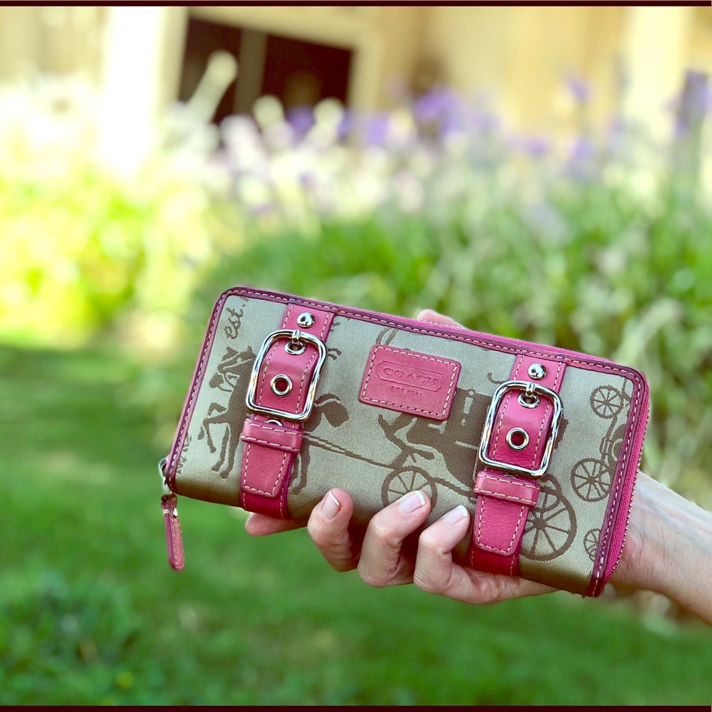 Coach hot pink wallet